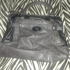 Grey & black handbag